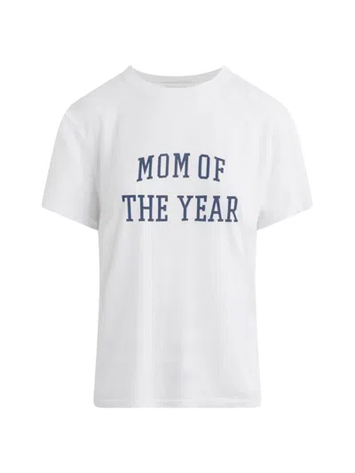 Favorite Daughter Women's ''mom Of The Year'' Classic Collegiate T-shirt In White Navy