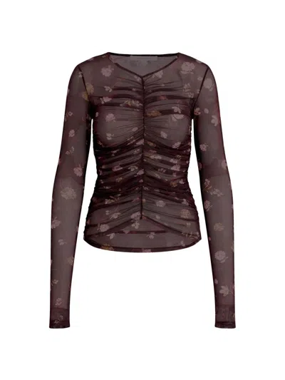 Favorite Daughter Mesh Party Top In Brown