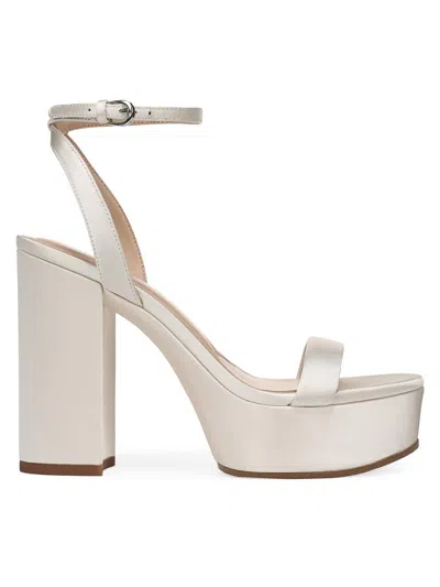 Favorite Daughter Women's Ruby 100mm Satin Platform Sandals In White