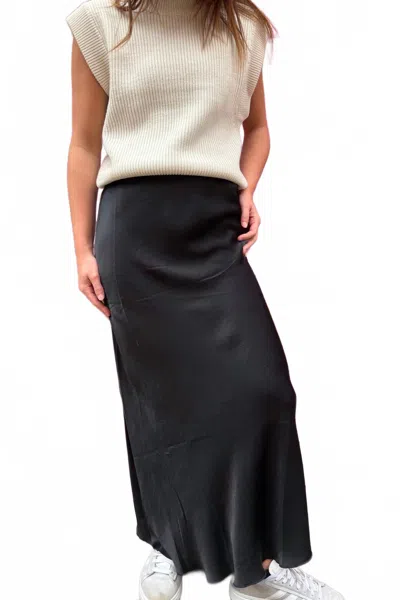 Favorite Daughter Women's Silk Maxi Skirt In Black