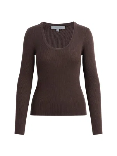 Favorite Daughter Take It Easy Long Sleeve Top In Coffee In Brown