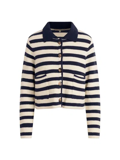 Favorite Daughter Women's The Annabel Striped Knit Jacket In Navy White