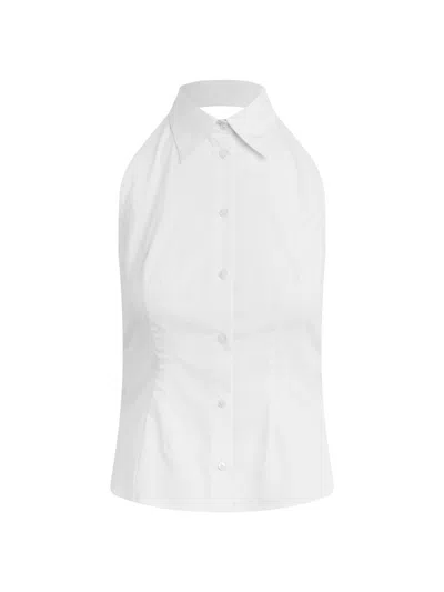 Favorite Daughter Women's The Behind The Bow Cotton Back-tie Top In White