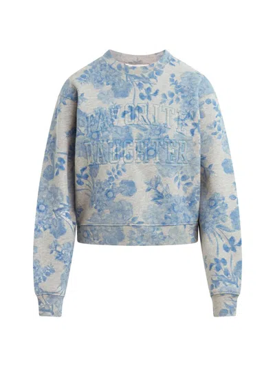 Favorite Daughter Women's The Collegiate Embossed-logo Sweatshirt In Blue