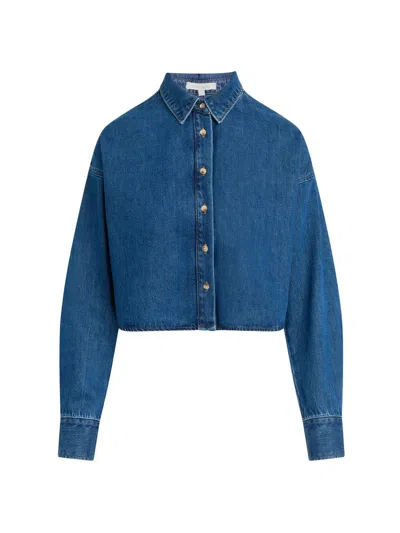 Favorite Daughter Women's The Crop Denim Ex Boyfriend Shirt In Blue