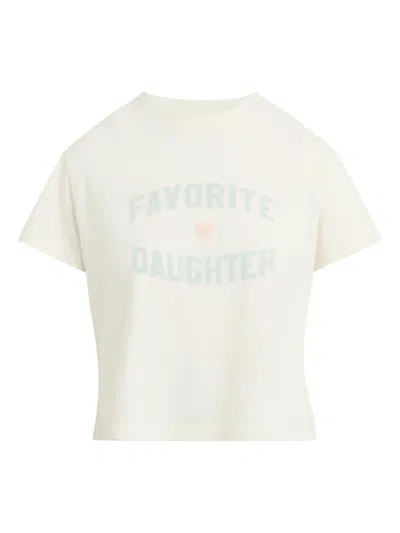 Favorite Daughter The Cropped Crewneck T-shirt In White