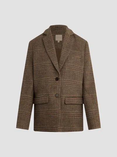 Favorite Daughter The Dean Glen Plaid Blazer In Brown