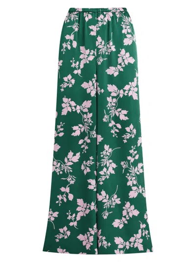 Favorite Daughter The Effortless Wide Leg Pant In Emerald Floral In Green