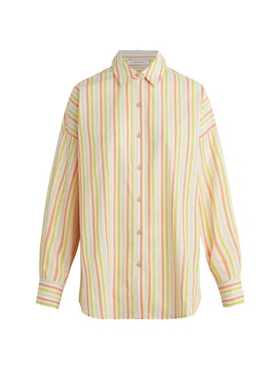 Favorite Daughter Women's The Ex-boyfriend Striped Cotton Shirt In Sorbetto Stripe