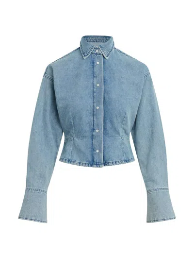 Favorite Daughter The Eyes On Me Denim Button-up Shirt In Blue