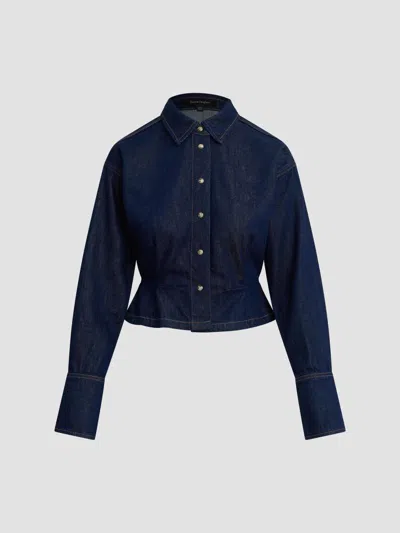 Favorite Daughter Women's The Eyes On Me Denim Shirt In Blue