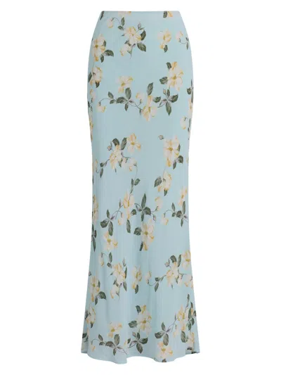 Favorite Daughter The Favorite Floral Georgette Maxi Skirt In Blue