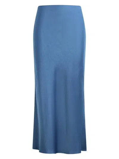 Favorite Daughter Women's The Favorite Hammered Satin Midi-skirt In Blue