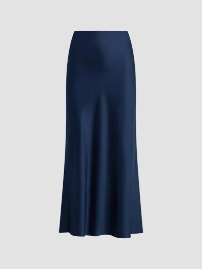 Favorite Daughter Women's The Favorite Silk-blend Satin Midi Skirt In Blue