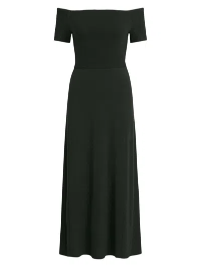 favorite daughter off the shoulder dress The New Era Off The Shoulder Long Sleeve Jersey Maxi Dress In Black