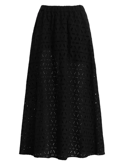 Favorite Daughter Women's The Pretty Please Eyelet Maxi Skirt In Black