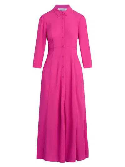 Favorite Daughter The Really Take Me Seriously Long Sleeve Maxi Shirtdress In Cerise