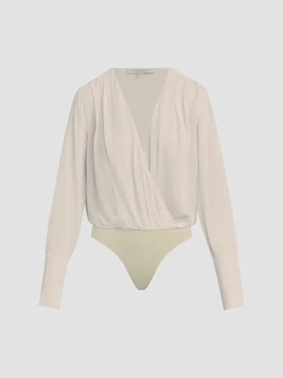 Favorite Daughter Women's The Stripe Jacquard Date Blouse Bodysuit In Neutral