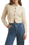 Favorite Daughter The Eleanor Cable-knit Cardigan In White Froth