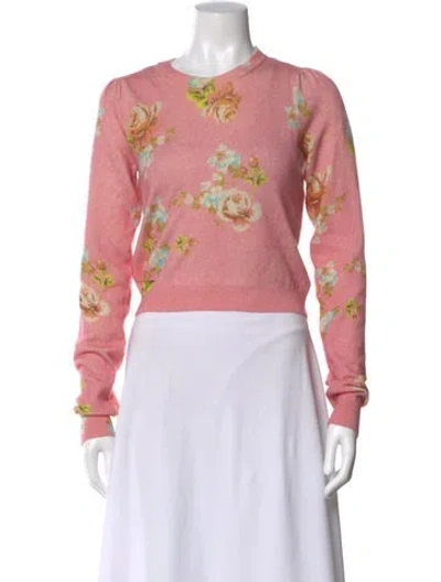Pre-owned Favorite Daughter Wool Floral Print Sweater In Pink