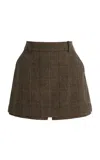 Favorite Daughter Wool Herringbone Spencer Skort In Brown