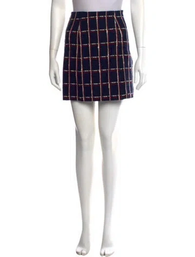 Pre-owned Favorite Daughter Wool Mini Skirt In Blue
