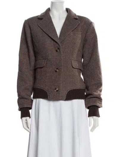 Pre-owned Favorite Daughter Wool Tweed Pattern Blazer W/ Tags In Brown