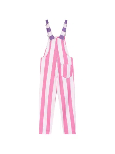 Favorite People Amore Striped Overalls In Pink