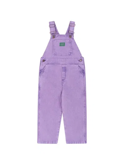 Favorite People Kids' Button Adjustable Straps Overalls In Purple
