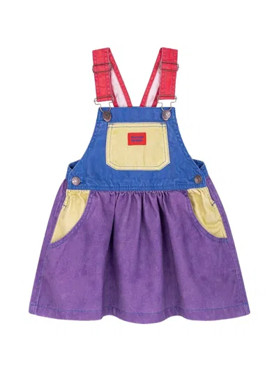 Favorite People Kids' Colour-block Logo Pocket Skirt Overalls In Multi