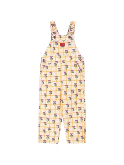 Favorite People Kids' Gelato Check Overalls In Neutral