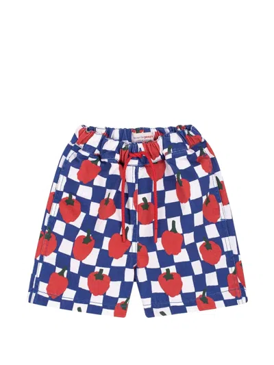 Favorite People Kids' La Cantina Checkered Shorts In Blue