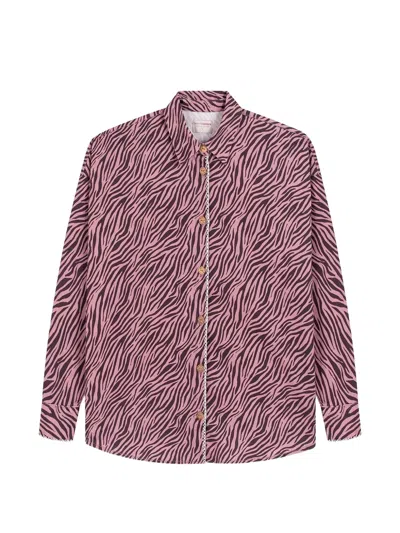 Favorite People Lake Zebra-pattern Shirt In Pink