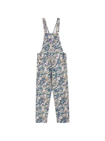 Favorite People Mixtape Floral-print Overalls In Blue