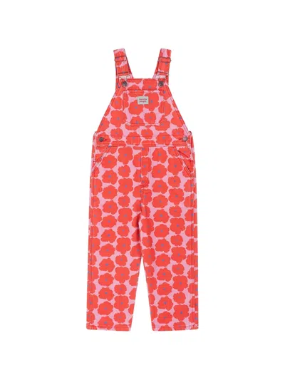 Favorite People Kids' Napoli Floral Pocket Overalls In Pink