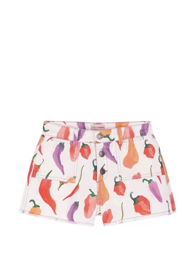 Favorite People Kids' Peperone Buttoned Shorts In White