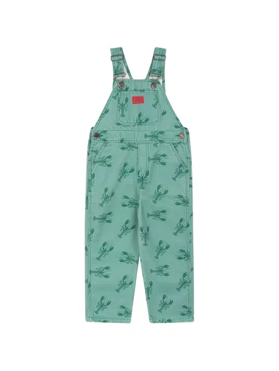 Favorite People Kids' Pesto Lobster Print Overalls In Green