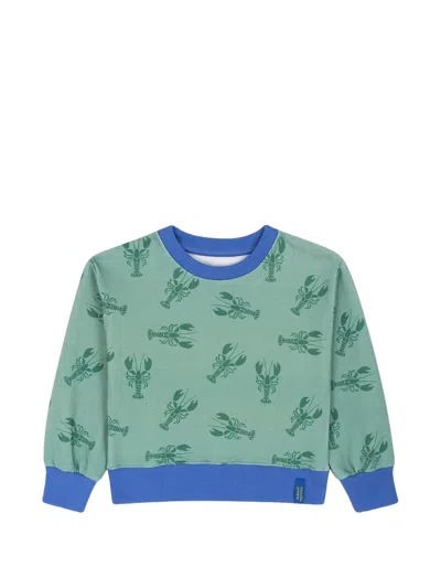 Favorite People Kids' Pesto Lobster-print Sweatshirt In Green