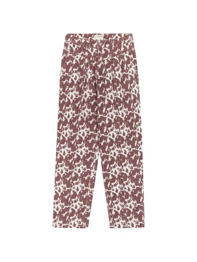 Favorite People Picnic Cow-pattern Trousers In Brown