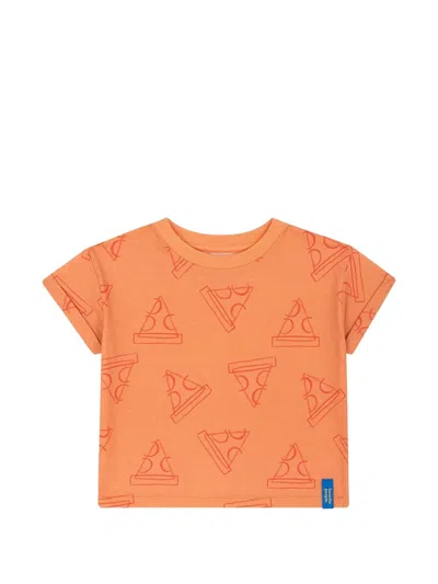 Favorite People Kids' Pizza Print T-shirt In Orange