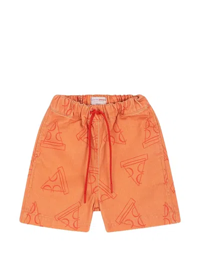 Favorite People Kids' Pizza Shorts In Orange