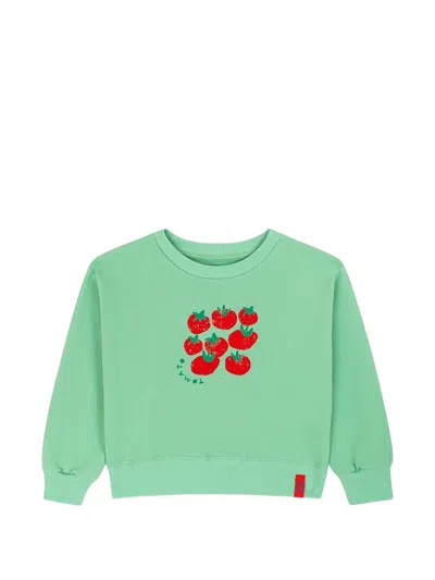 Favorite People Kids' Pomodoro Tomato-print Sweatshirt In Green