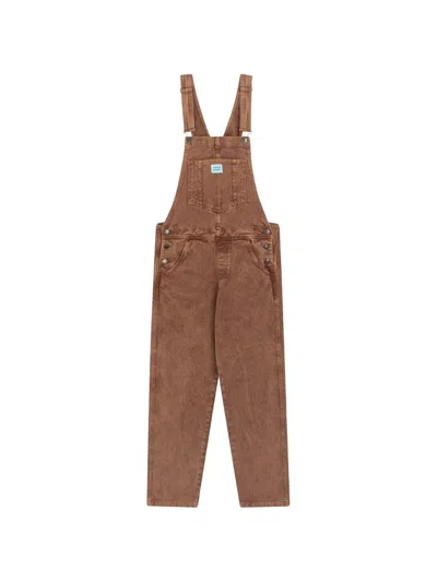 Favorite People Train Station Garment-dyed Overalls In Brown