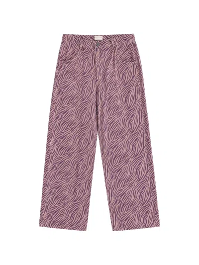 Favorite People Zebra-pattern Wide-leg Trousers In Purple