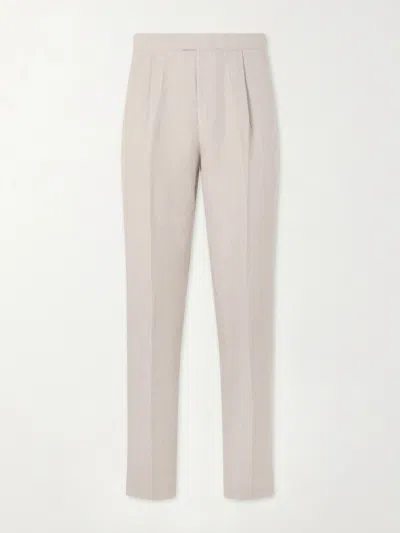 Favourbrook Cooper Slim-fit Linen Suit Trousers In Gray