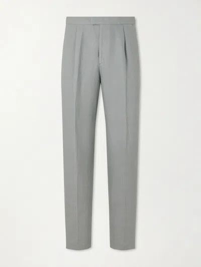 Favourbrook Cooper Slim-fit Linen Suit Trousers In Gray