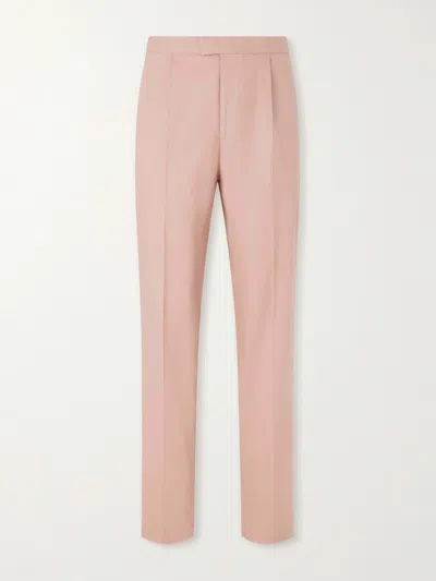 Favourbrook Cooper Straight-leg Linen Trousers In Pink