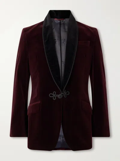 Favourbrook Cotton-velvet Tuxedo Jacket In Burgundy