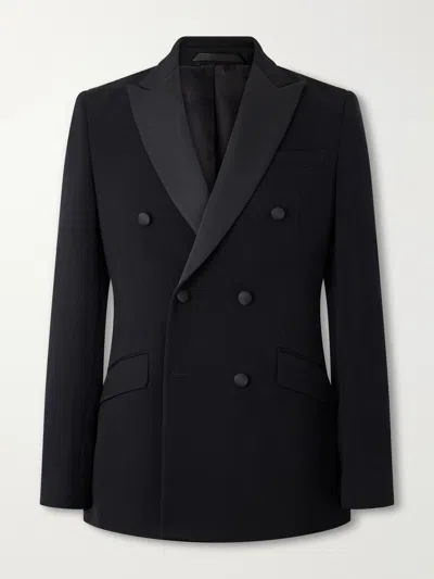 Favourbrook Grosgrain-trimmed Double-breasted Wool Tuxedo Jacket In Black