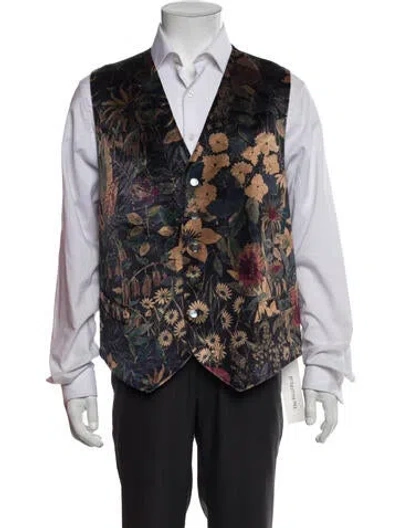 Pre-owned Favourbrook Printed Suit Vest In Black